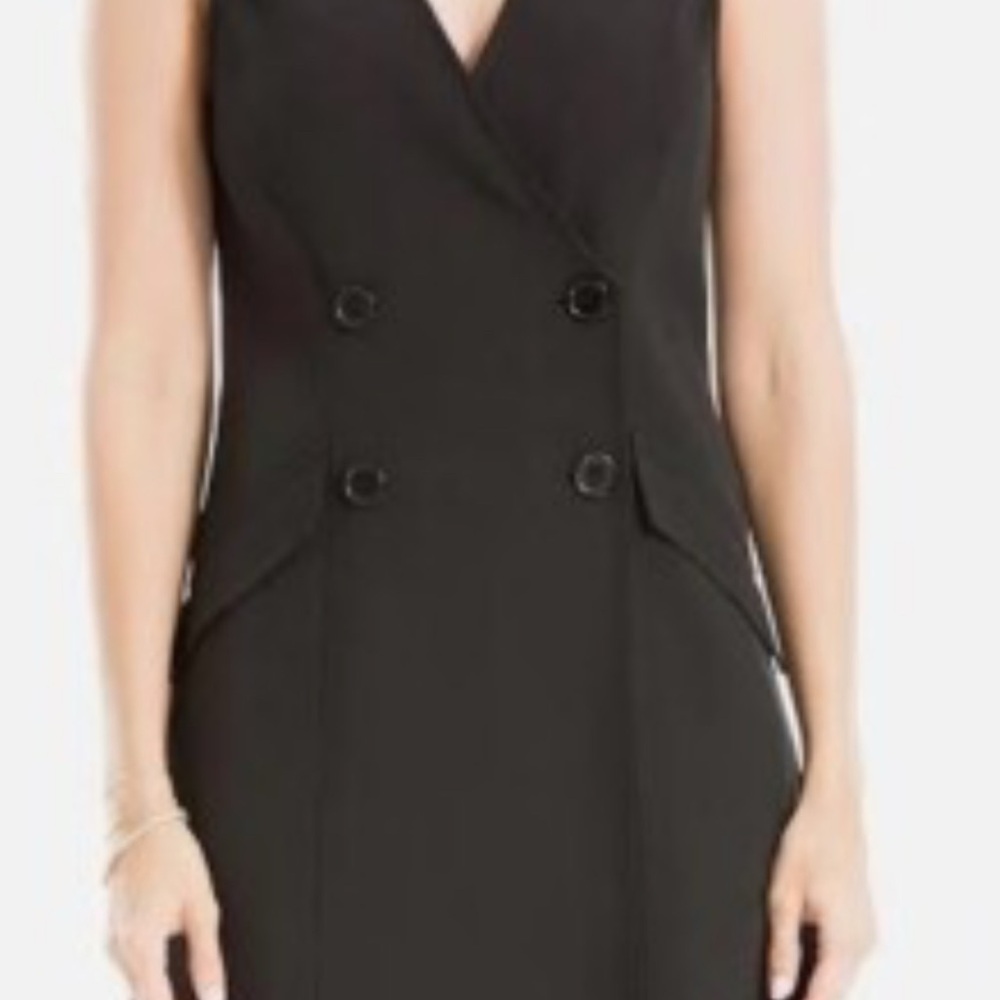 NWT Max Studios Black Sleeveless Tuxedo Dress S
